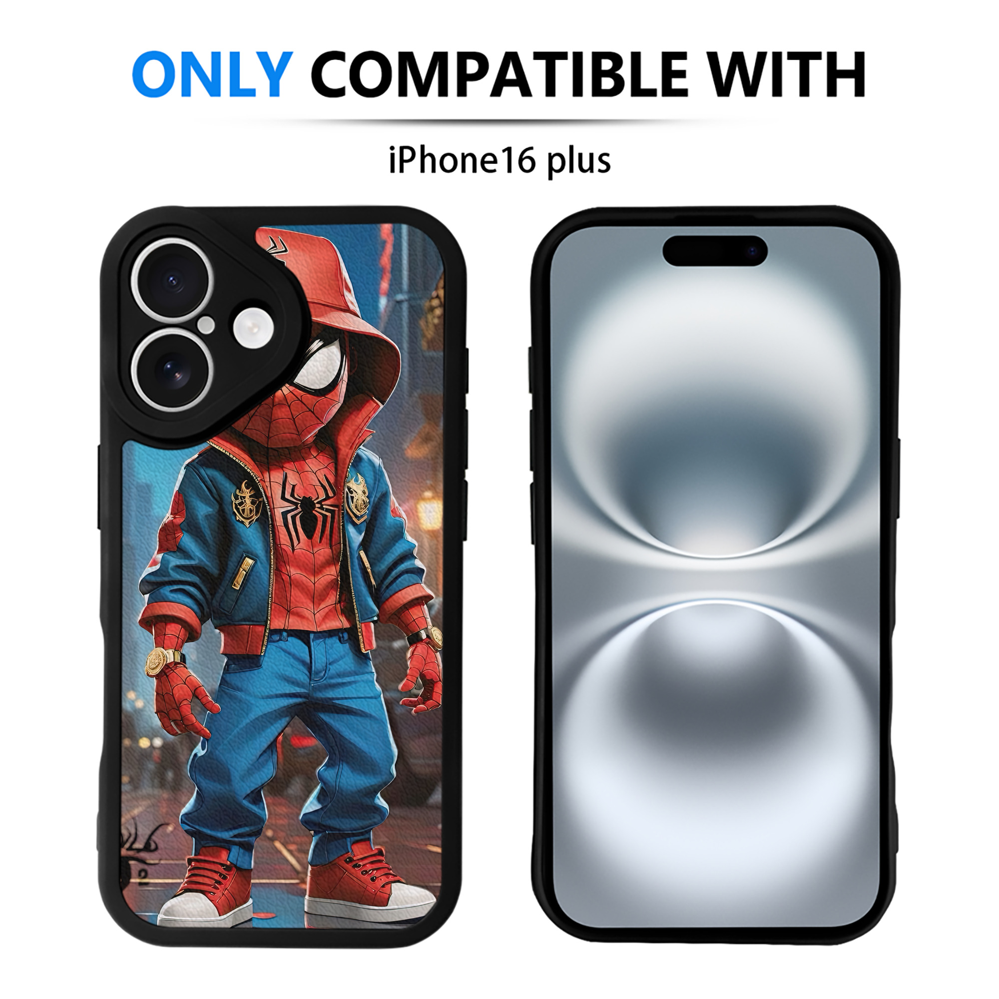（画像用） Spider Man スパイダーマン 【iPhone 16シリーズ対応】シリコンスマホケース（レザー調） 材質：シリコン